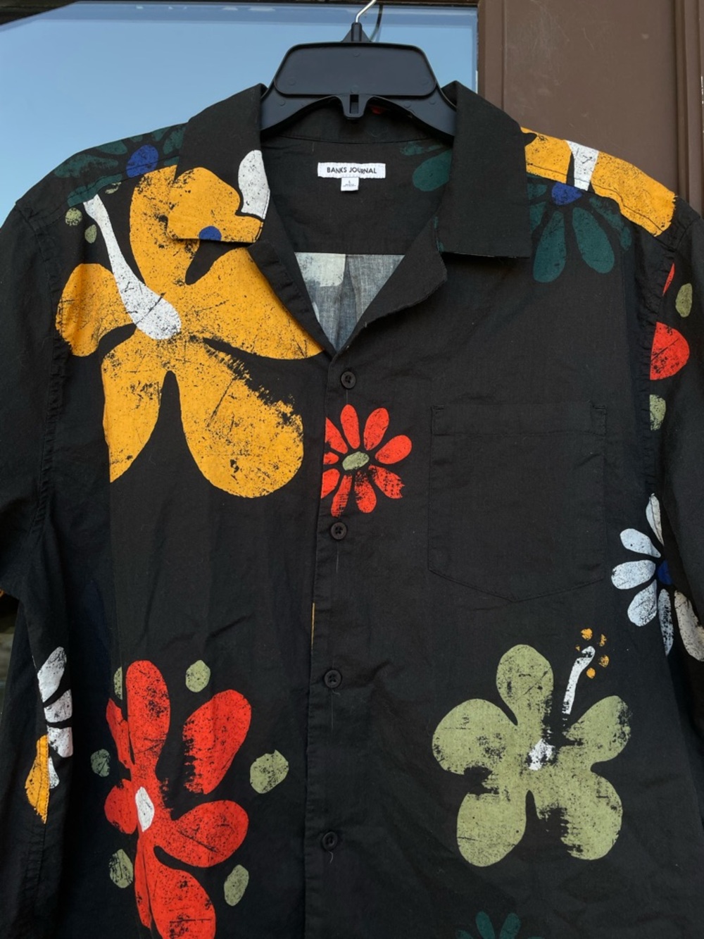 Banks Journal * Black Floral Patterned Shirt L - Picture 2 of 11